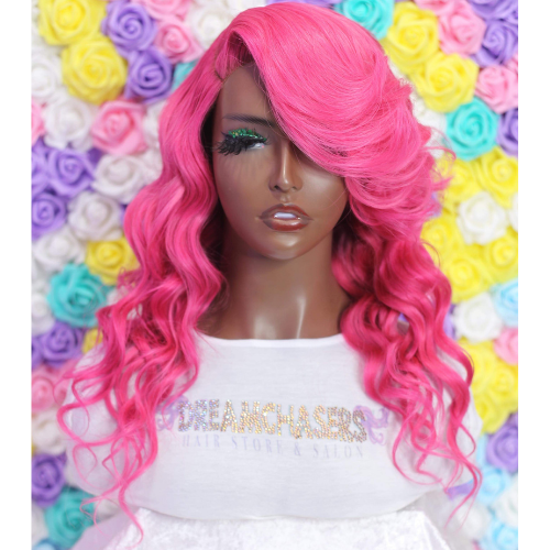 16” Body Wave Custom Pink Glueless Wig 1