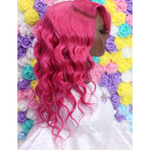 16” Body Wave Custom Pink Glueless Wig 2