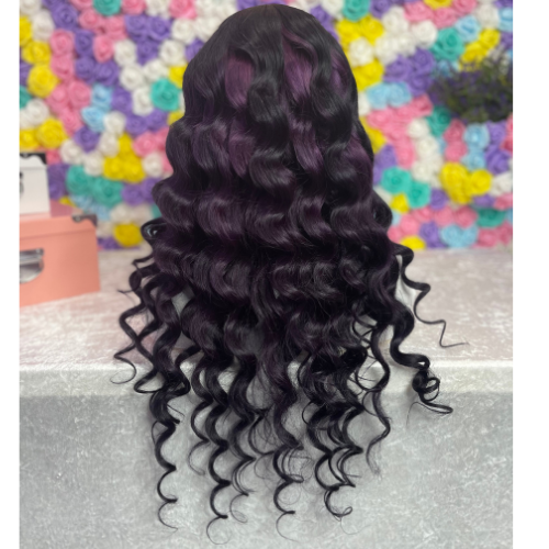 24” Body Wave Custom Purple Glueless Wig 2
